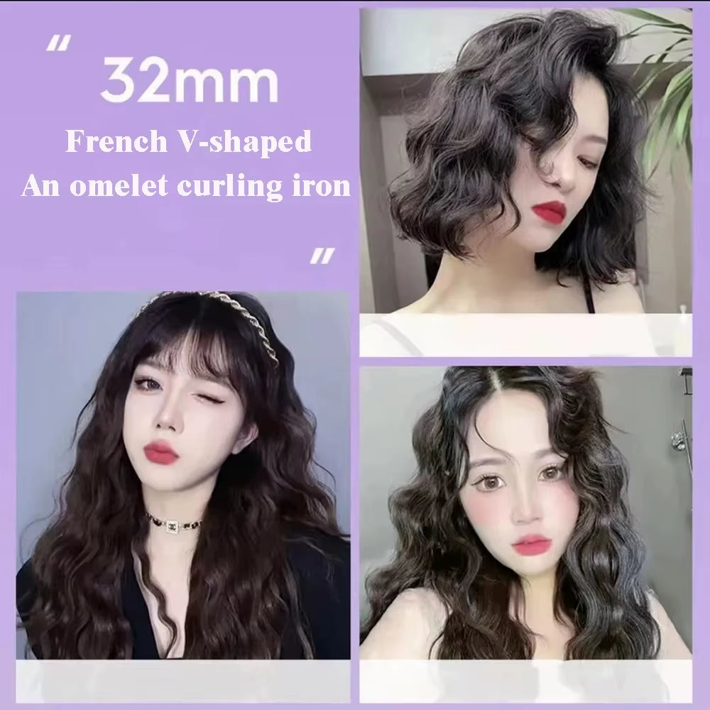 32MM Hair Curler Curling Tool Egg Roll Lasting Styling Fast Heating Deep Wave Electric Curling Iron 4 Temperature Adjustable